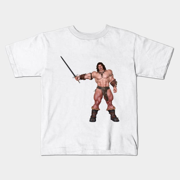 Barbarian-Warrior 21 Kids T-Shirt by MB-Public